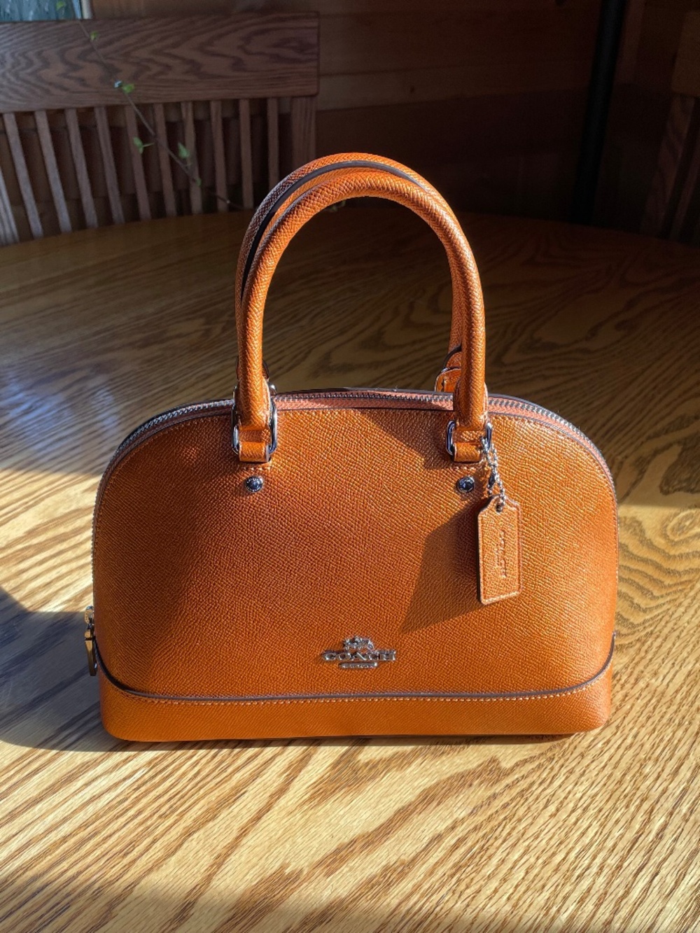 NWT Coach Mini Sierra Satchel/Crossbody - Metallic Tangerine